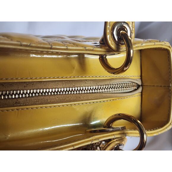 US Based Authentic Christian DIOR Lady Cannage Patent Leather Bag Shoulder strap - Picture 9 of 13